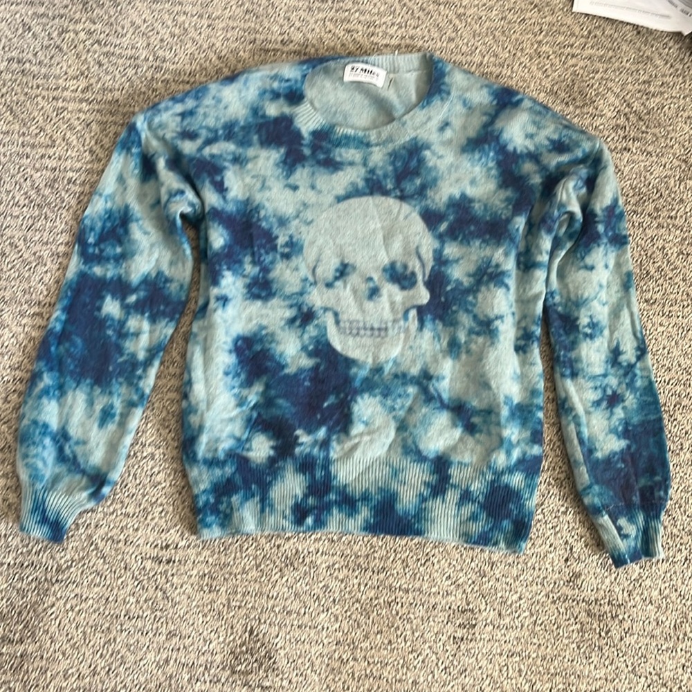 27 miles skull sweater- cashmere - small